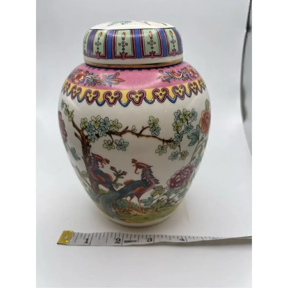 Ginger Jar Italian birds floral vintage